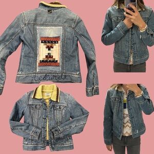 Custom Telluride Sherpa Lined embroidered polo Denim Jacket